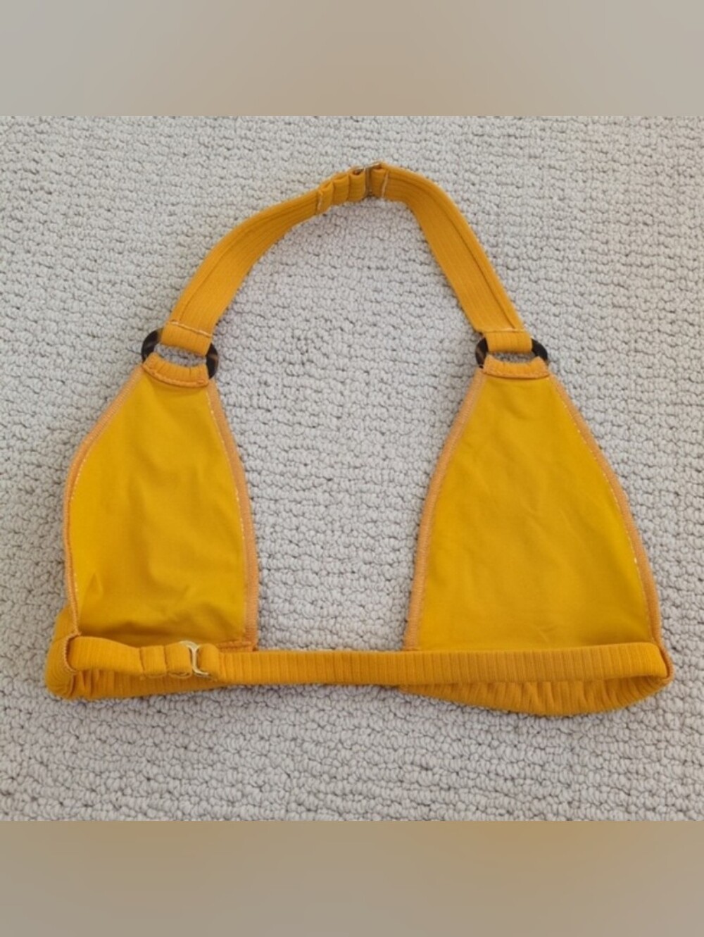 Montce Swim Rib Knit Bikini Set Marigold Yellow Size Medium Top And Large Bottom - Picture 7 of 7